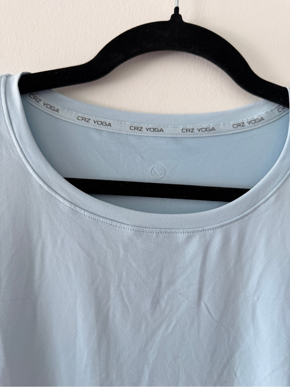 CRZ YOGA Women Cropped Top Long Sleeve Shirt Light Blue Workout Gym Yoga M 8/10 - Picture 3 of 8